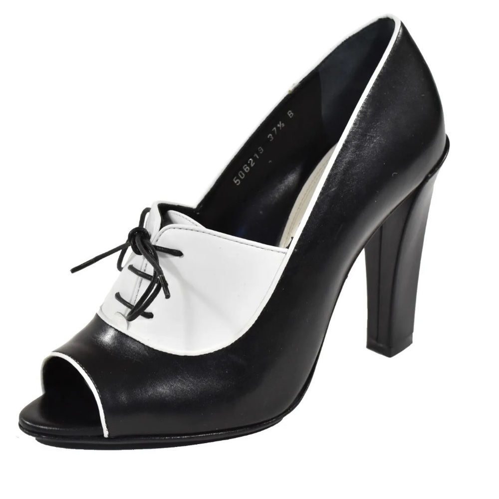 NWT $695 Ralph Lauren Purple Label Sz 41B Leather Lace Up Oxford Heels Shoes